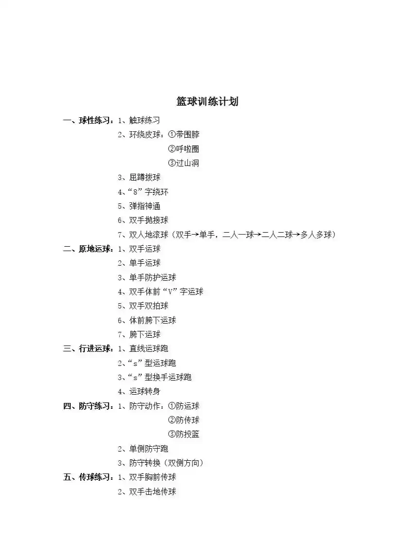 大学生篮球校队的教练训练计划